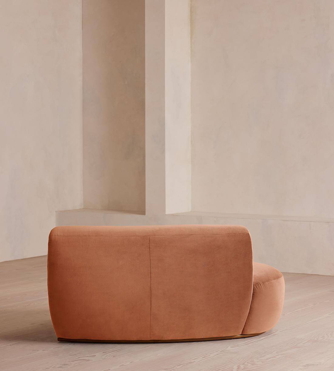 Aline Serpentine Sectional Sofa - Middle Section - Antique Rose Velvet - US - Image 4