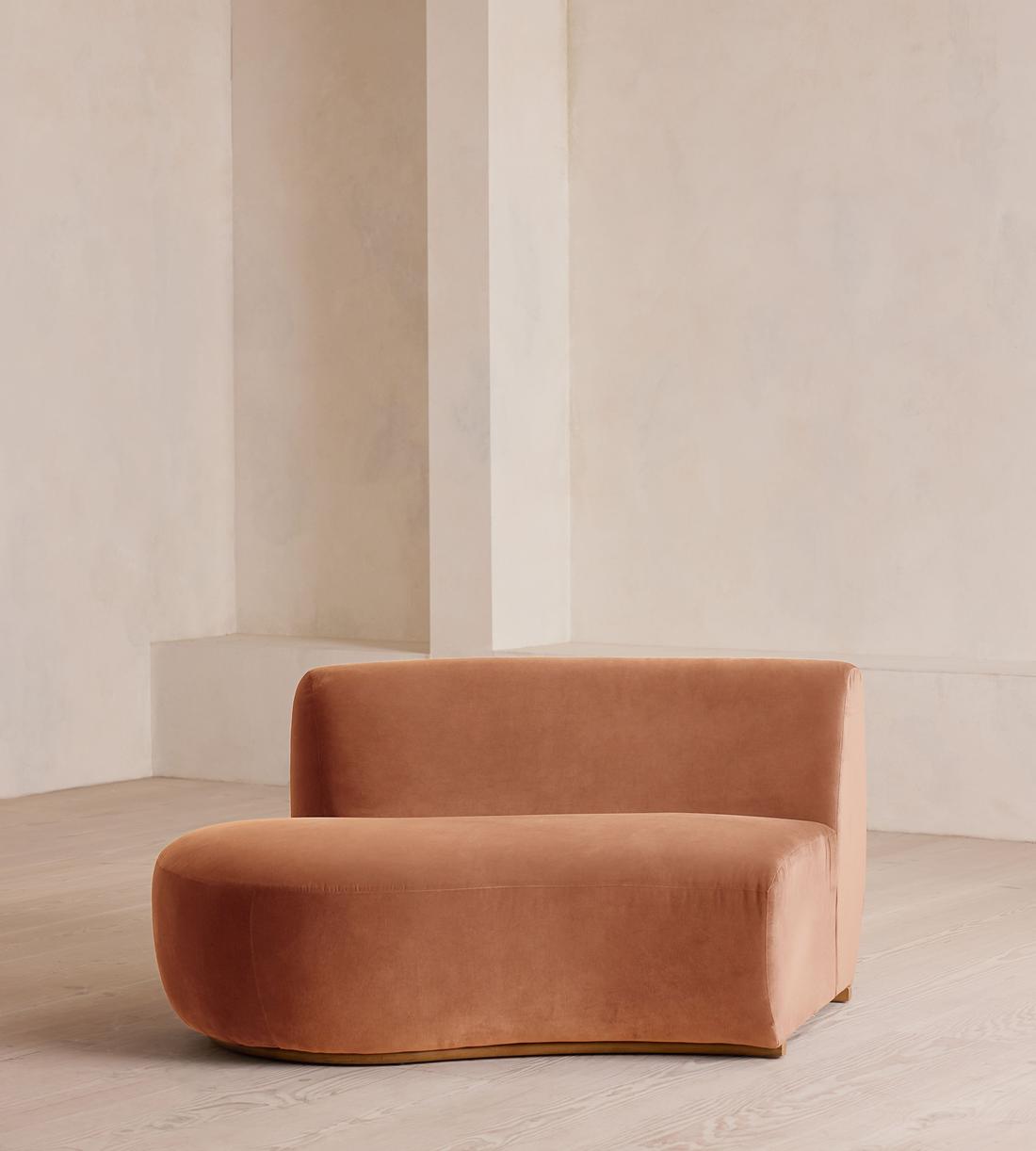 Aline Serpentine Sectional Sofa - Middle Section - Antique Rose Velvet - US - Image 1