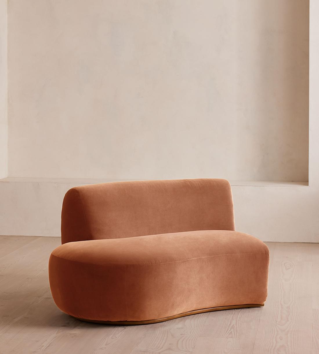 Aline Serpentine Sectional Sofa - Middle Section - Antique Rose Velvet - US - Image 2