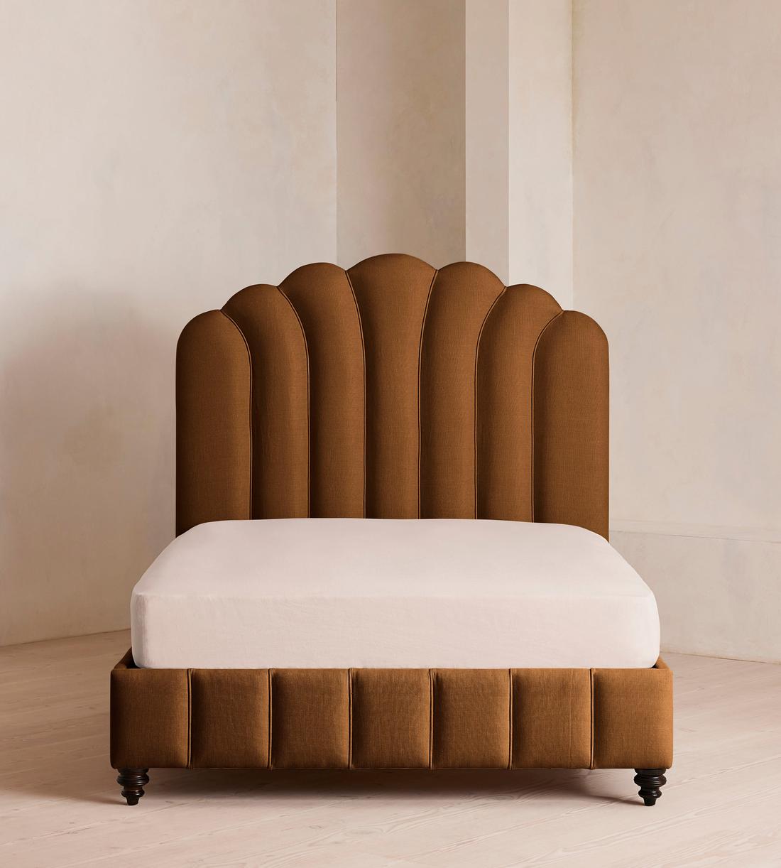 Manette Bed - King - Linen - Terracotta - UK - Listing - Image 2