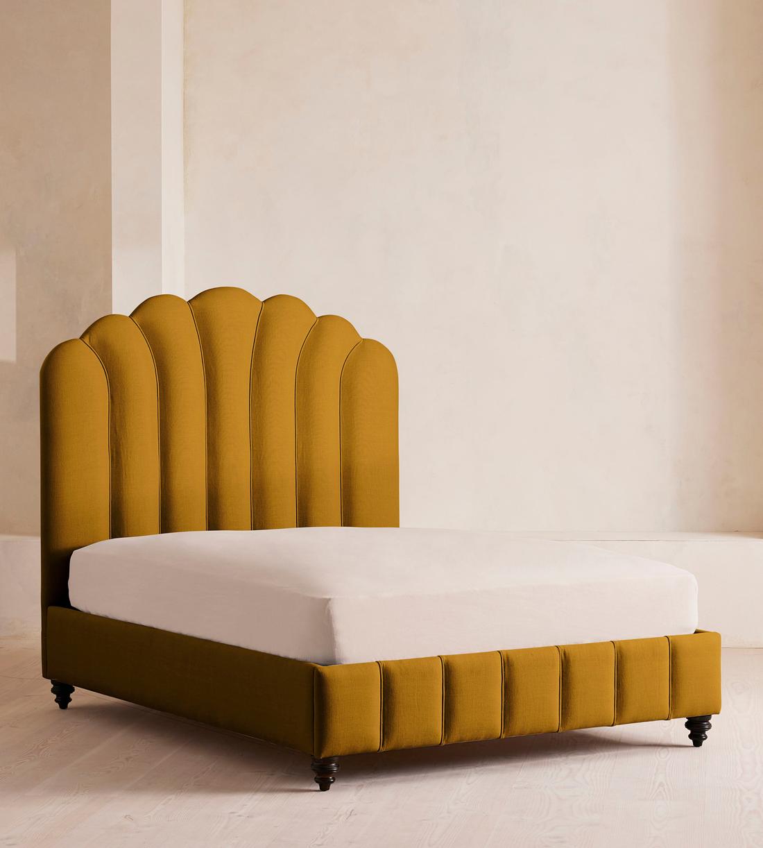 Manette Bed - Double - Linen - Turmeric - UK - Listing - Image 3