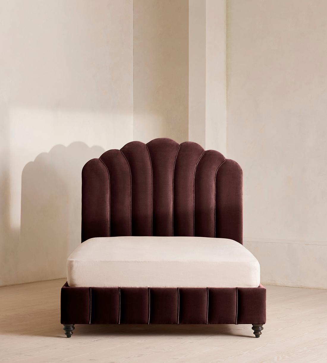 Manette Bed - Full - Velvet - Aubergine - US - Listing - Image 2