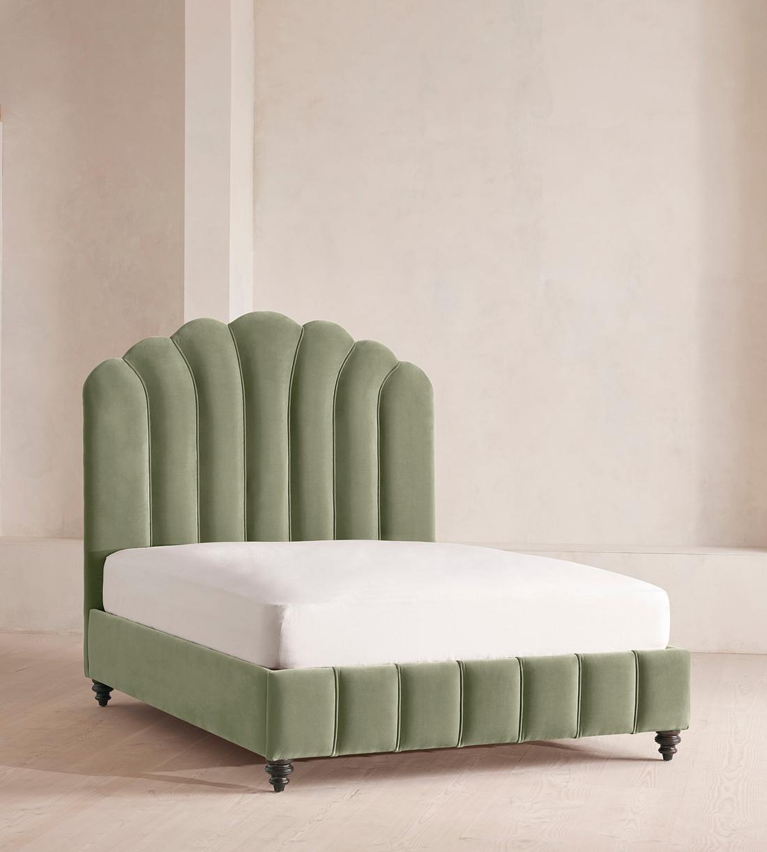 Manette Bed - Full - Velvet - Seafoam - US - Listing - Image 1