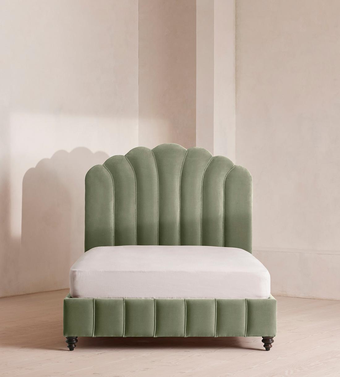 Manette Bed - Double - Velvet - Seafoam - UK - Listing - Image 2