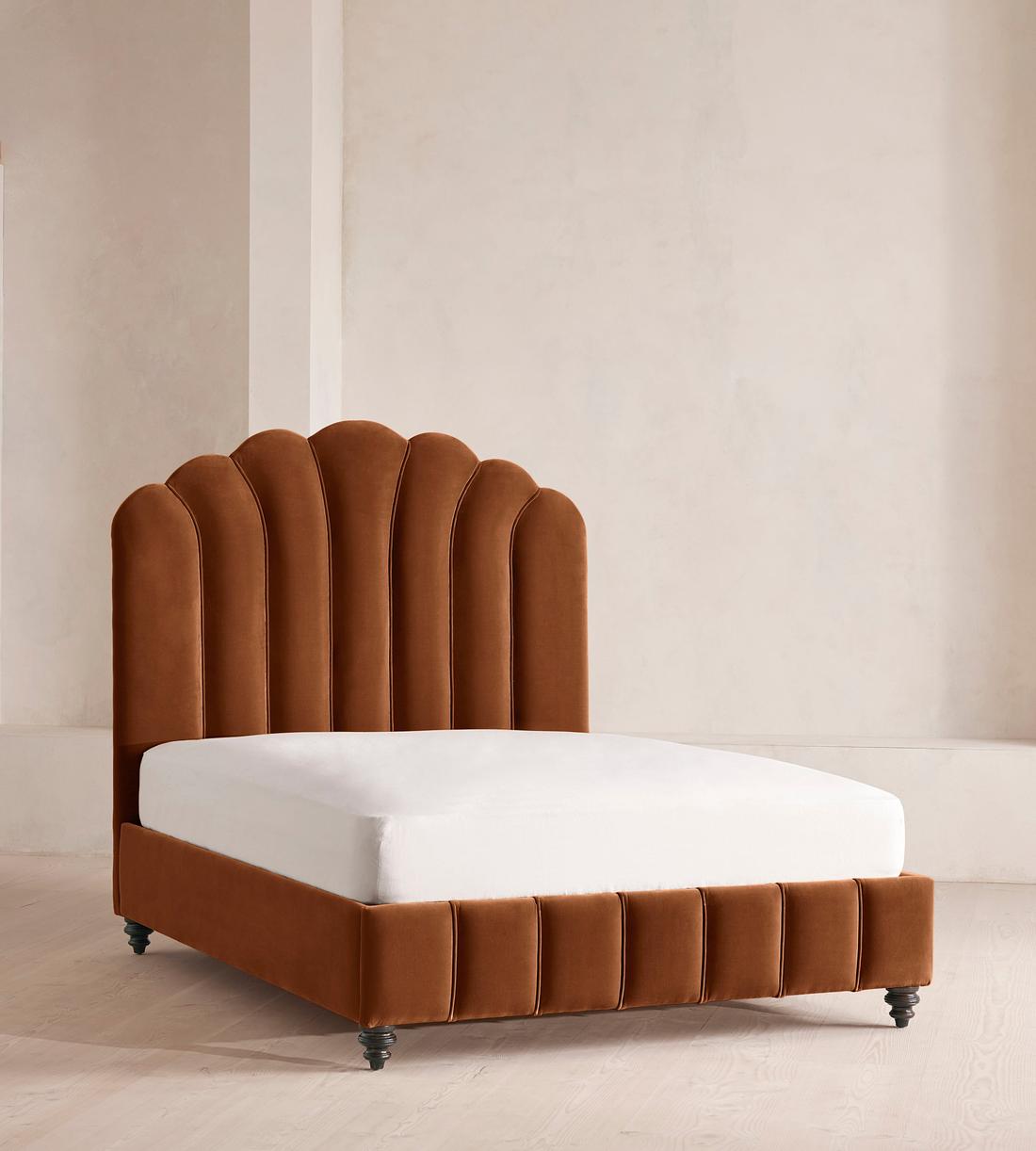 Manette Bed - Full - Velvet - Cinnamon - US - Listing - Image 1