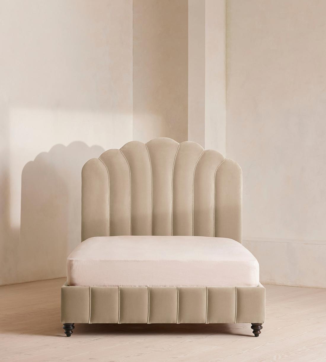 Manette Bed - Double - Velvet - Oyster - UK - Listing - Image 2