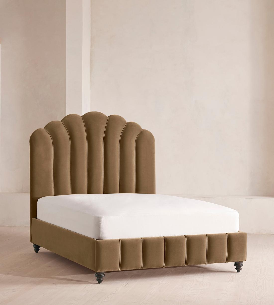 Manette Bed - Full - Velvet - Truffle - US - Listing - Image 1