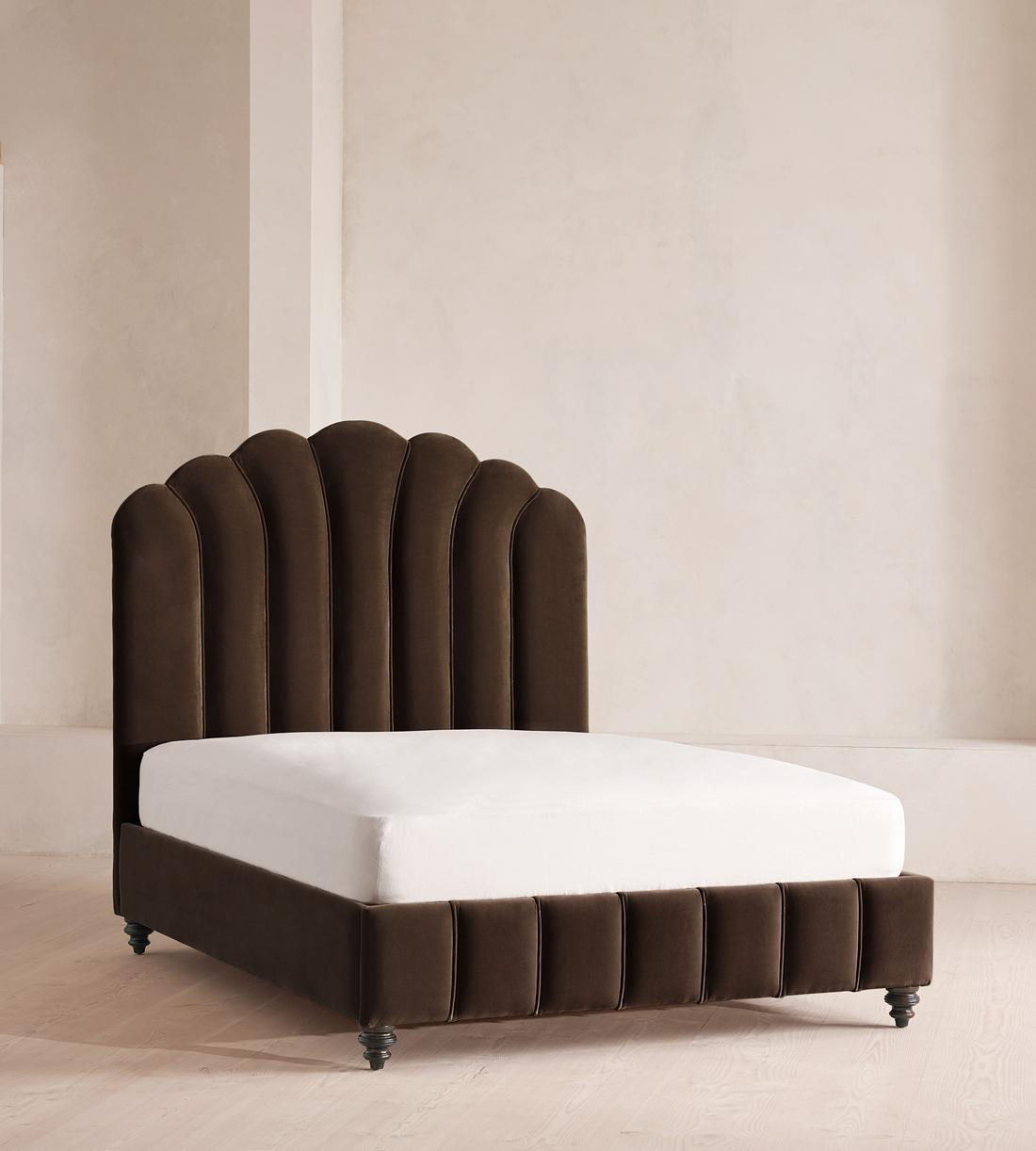 Manette Bed - King - Velvet - Chocolate - Listing - Image 1