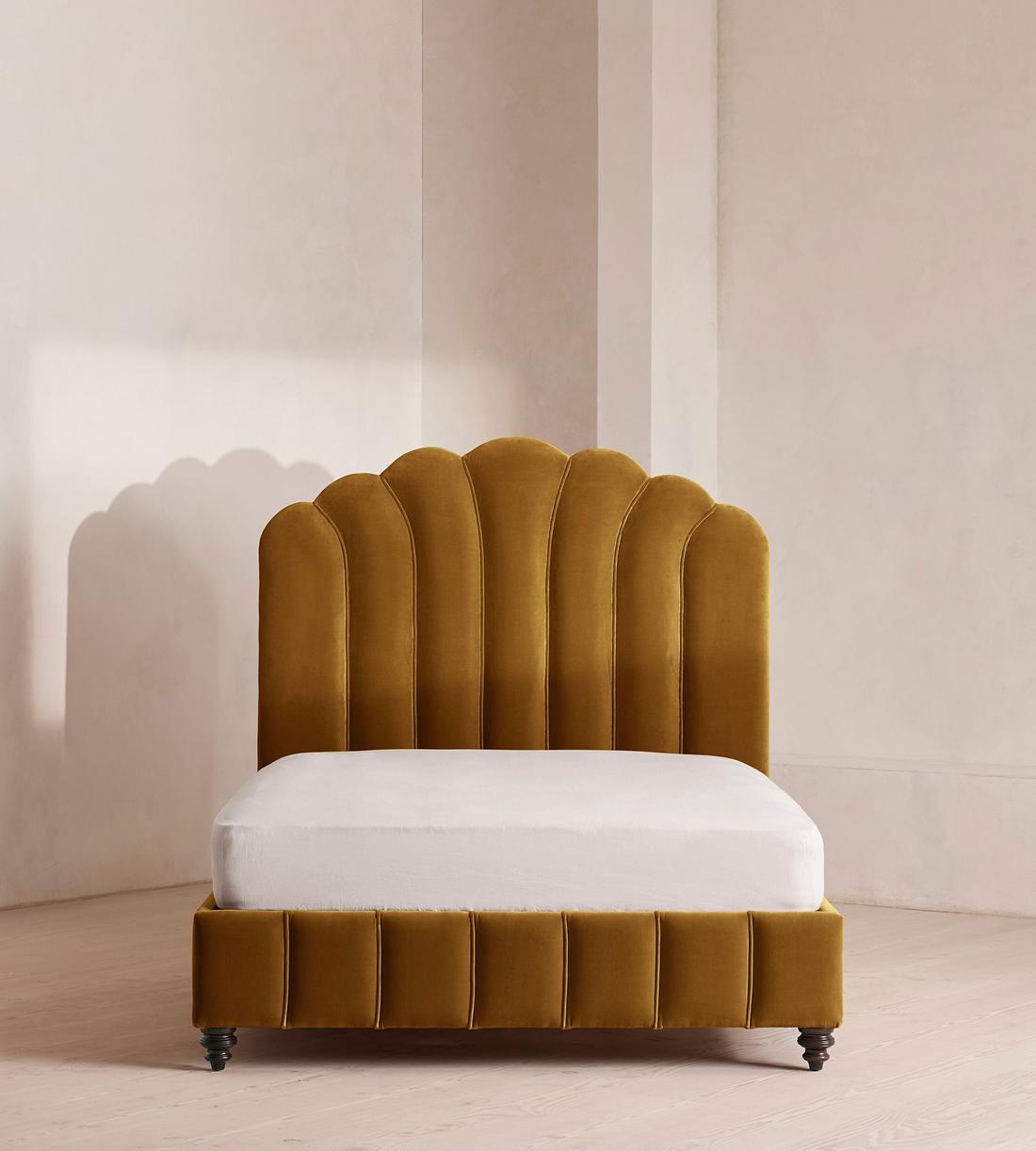 Manette Bed - King - Velvet - Mustard - Listing - Image 2