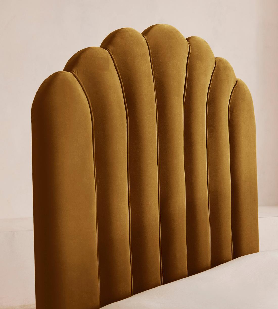 Manette Bed - King - Velvet - Mustard - Images - Image 3