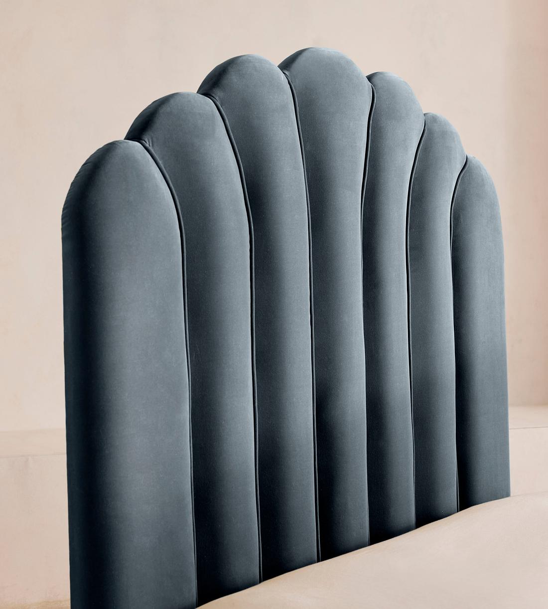 Manette Bed - King - Velvet - Grey Blue - Images - Image 3