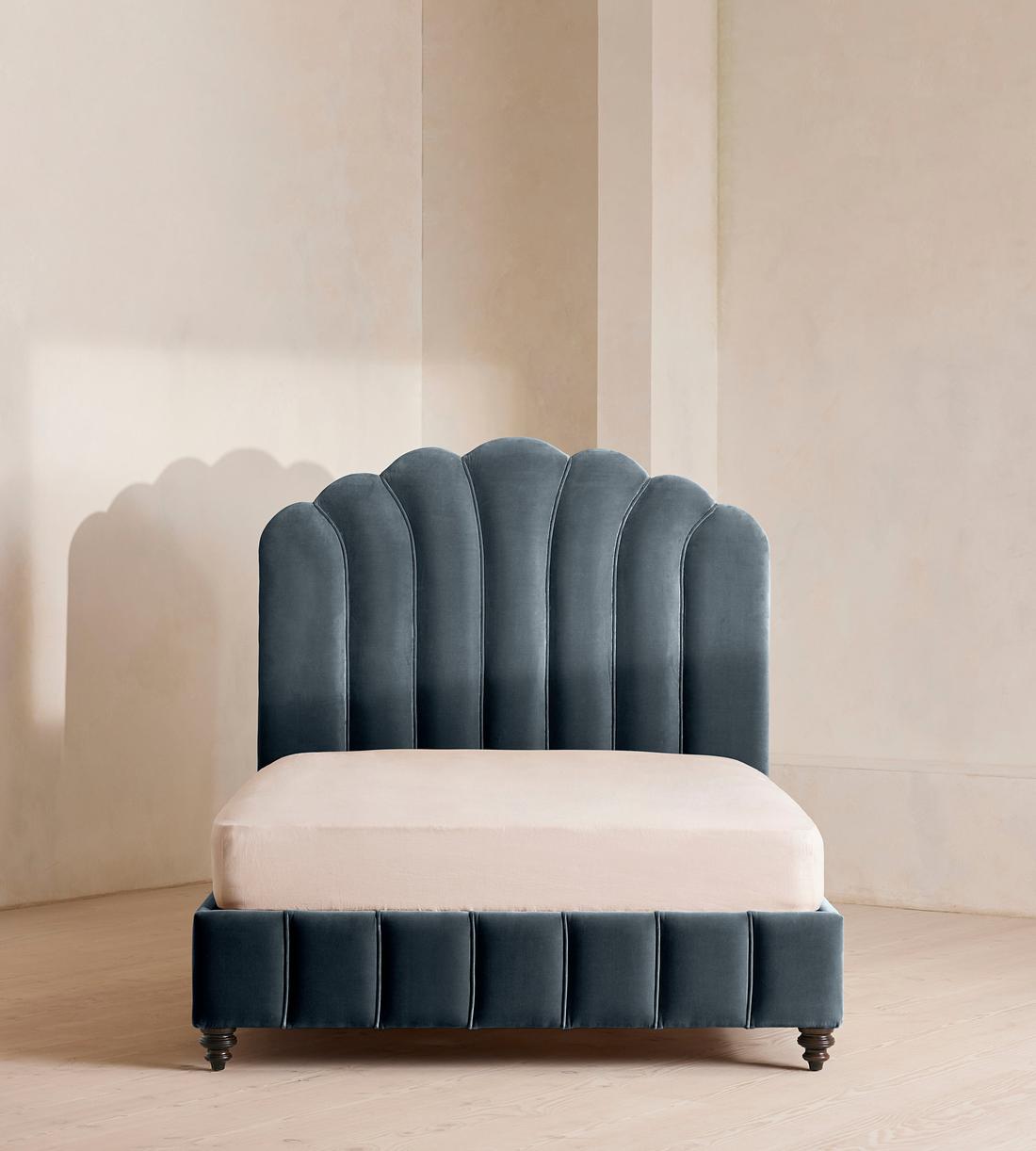 Manette Bed - Full - Velvet - Grey Blue - US - Listing - Image 2