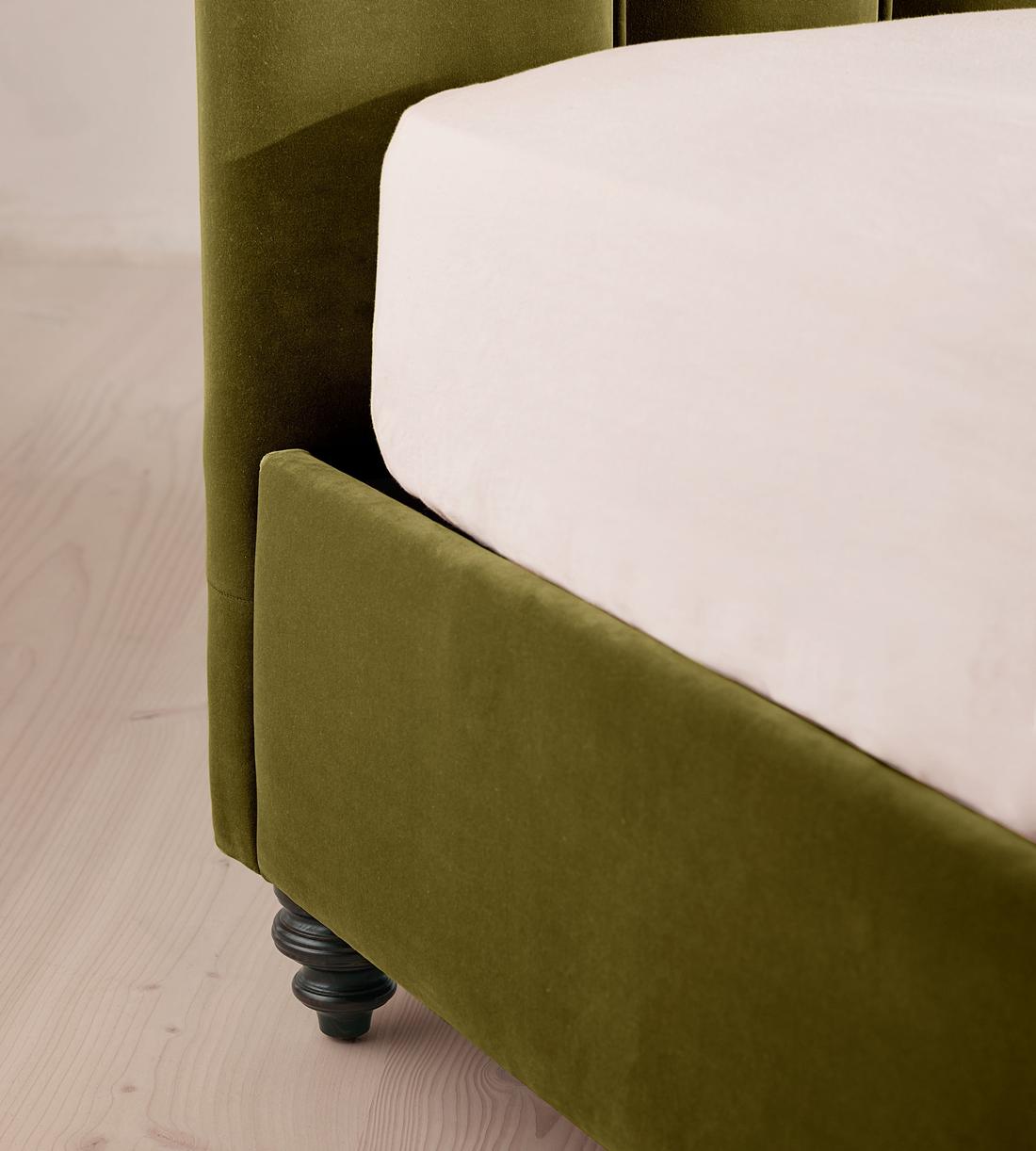 Manette Bed - King - Velvet - Olive - Images - Image 4