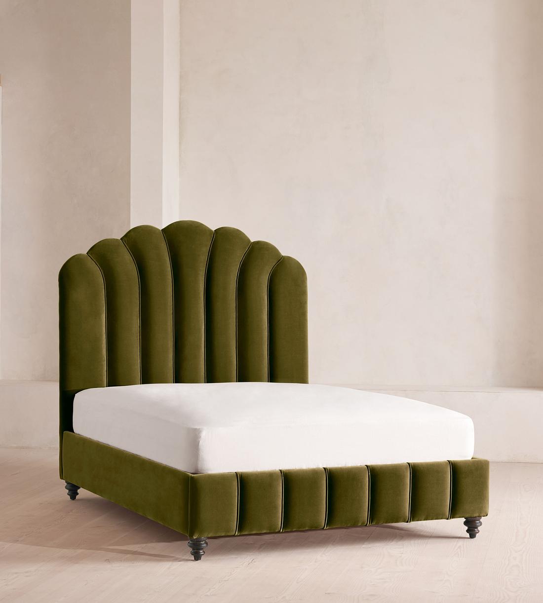 Manette Bed - Full - Velvet - Olive - US - Listing - Image 1