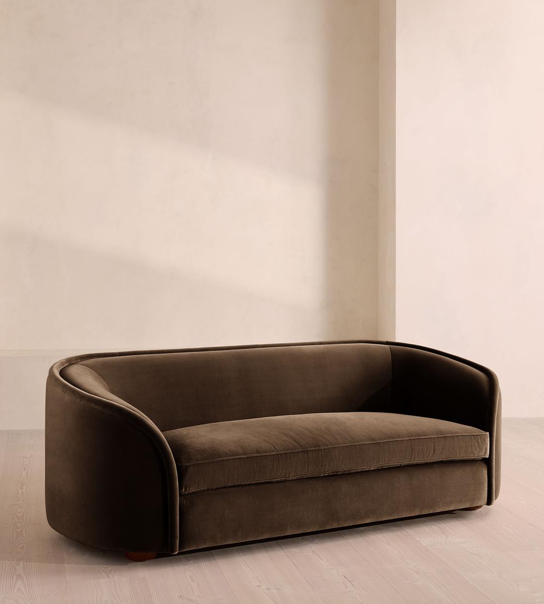 Conall Three Seater Sofa - Velvet - Chocolate - US - Listing - Image 1