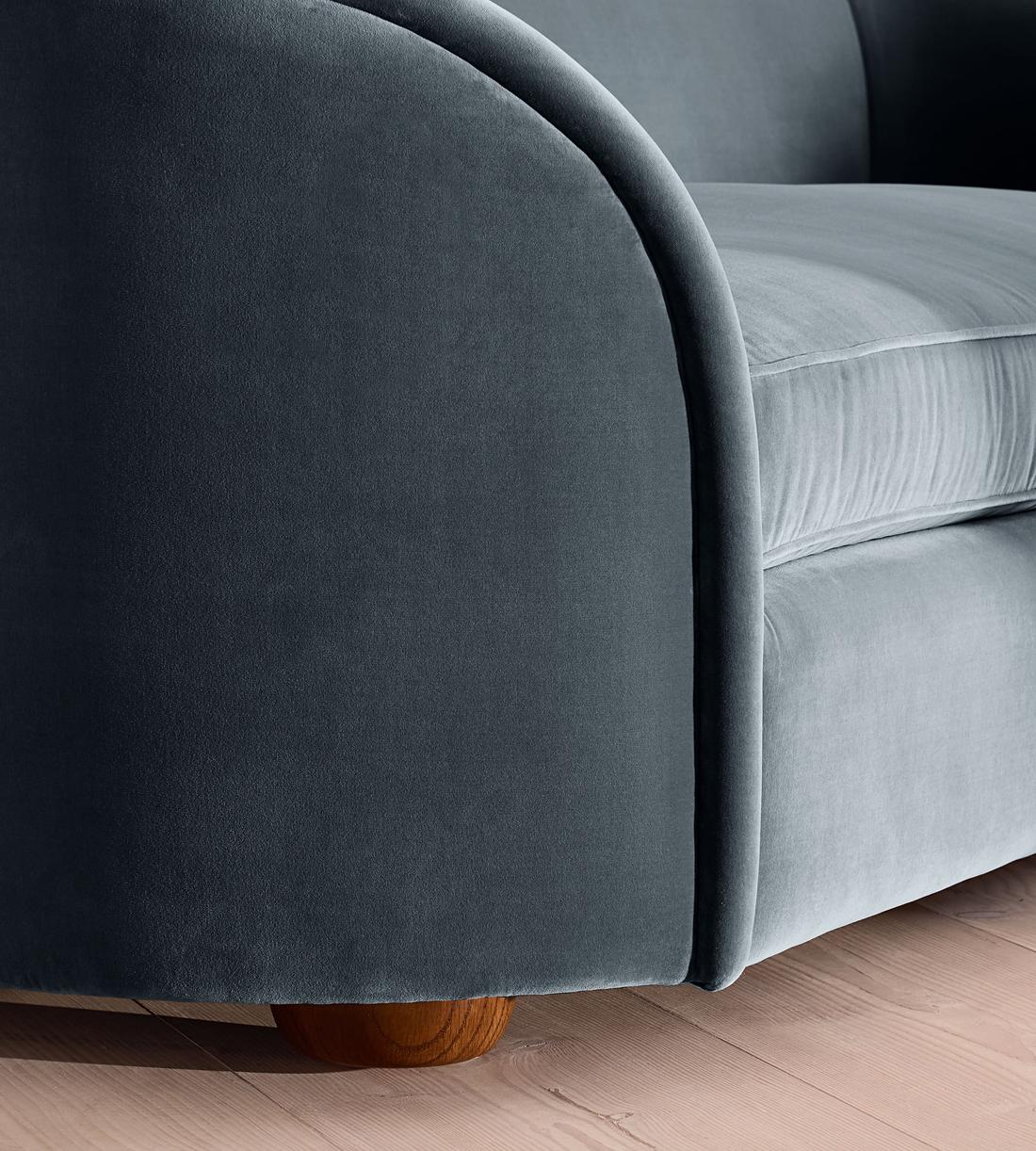 Conall Three Seater Sofa - Velvet - Grey Blue - Images - Image 6