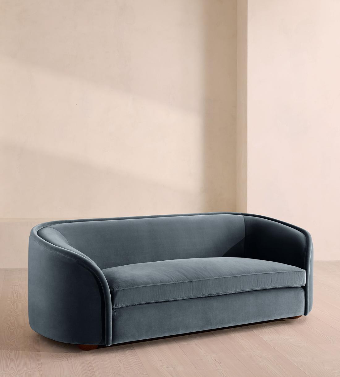 Conall Three Seater Sofa - Velvet - Grey Blue - US - Listing - Image 1