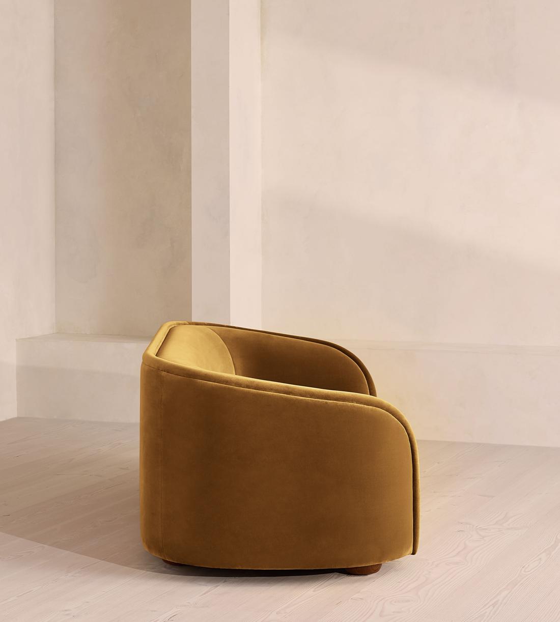 Conall Three Seater Sofa - Velvet - Mustard - Images - Image 3