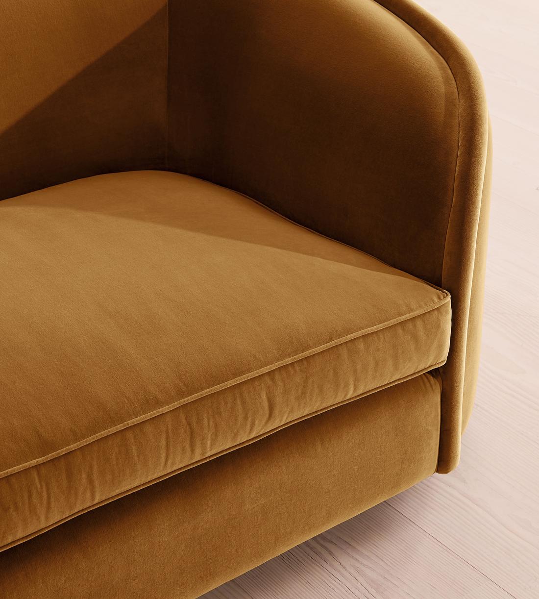 Conall Three Seater Sofa - Velvet - Mustard - US - Images - Image 5