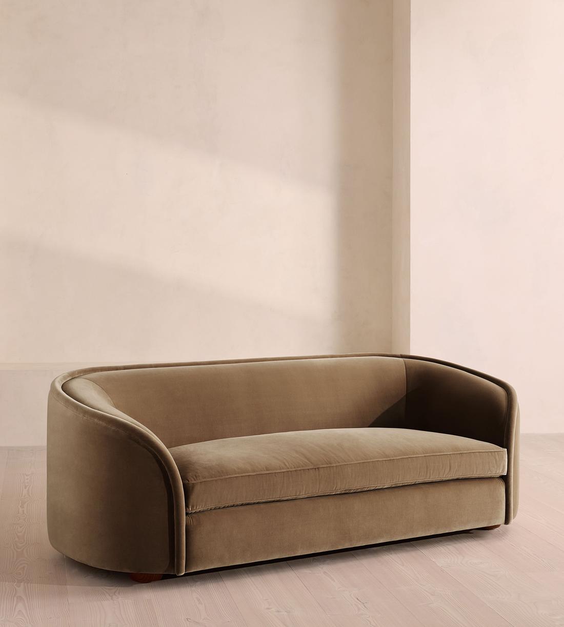 Conall Three Seater Sofa - Velvet - Truffle - UK - Listing - Image 1