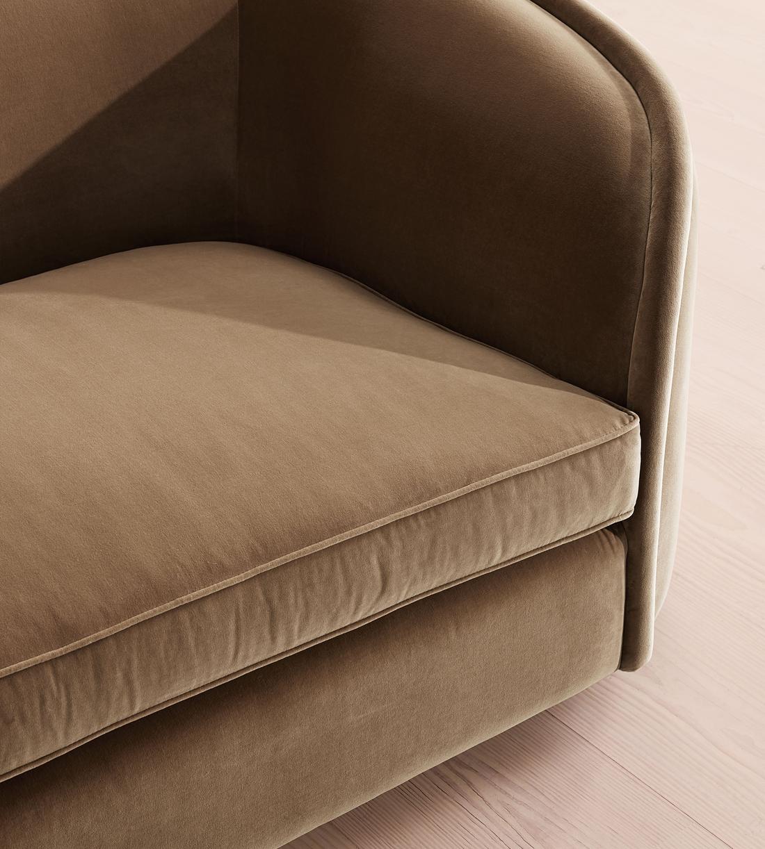 Conall Three Seater Sofa - Velvet - Truffle - UK - Images - Image 5