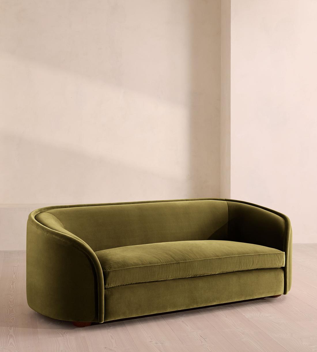 Conall Three Seater Sofa - Velvet - Olive - US - Listing - Image 1