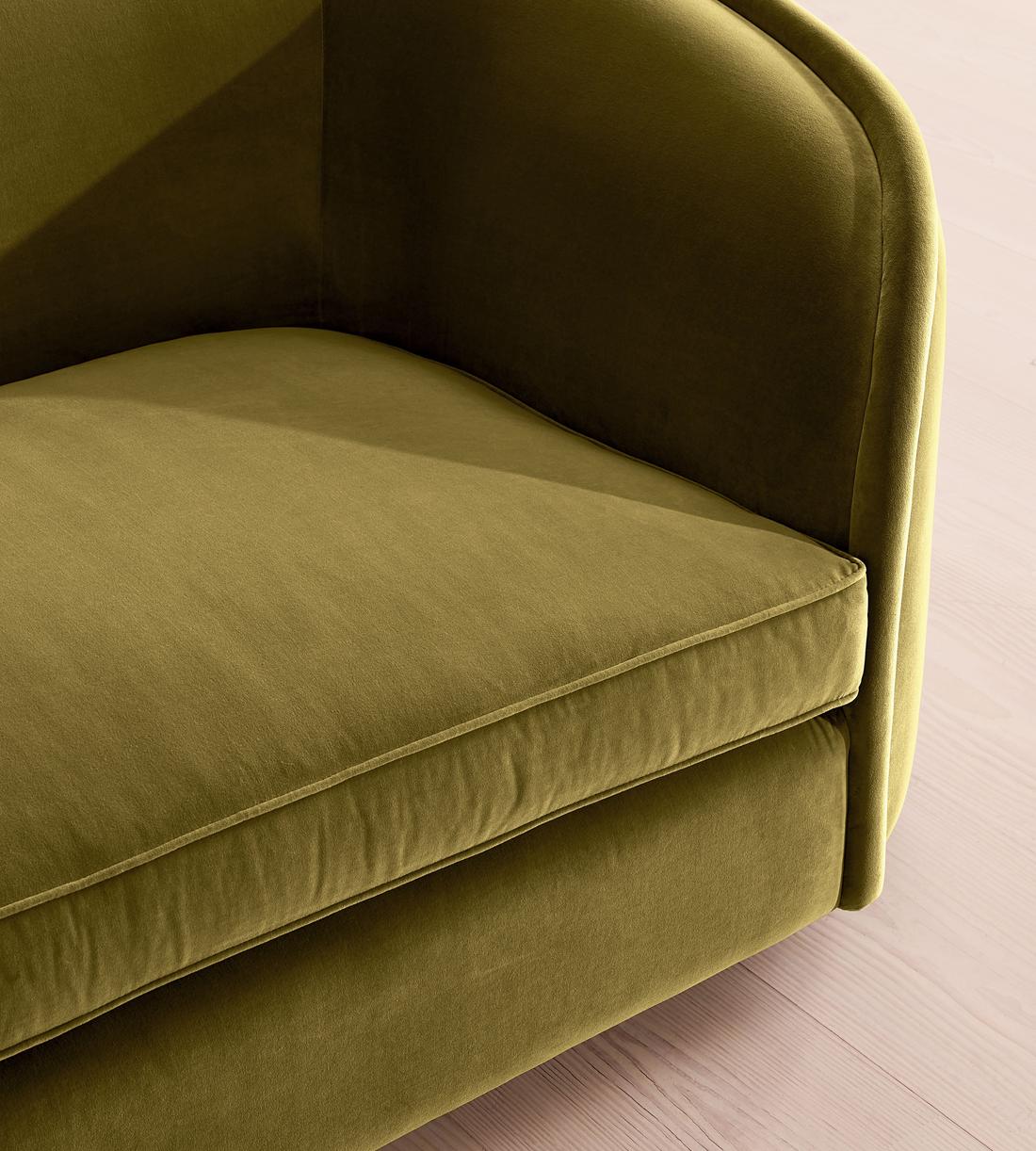 Conall Three Seater Sofa - Velvet - Olive - US - Images - Image 5