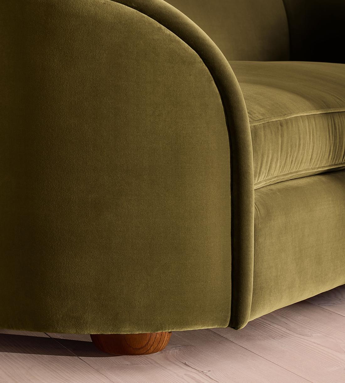 Conall Three Seater Sofa - Velvet - Olive - US - Images - Image 5