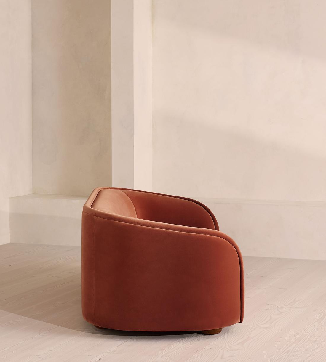 Conall Three Seater Sofa - Velvet - Rust - Images - Image 3