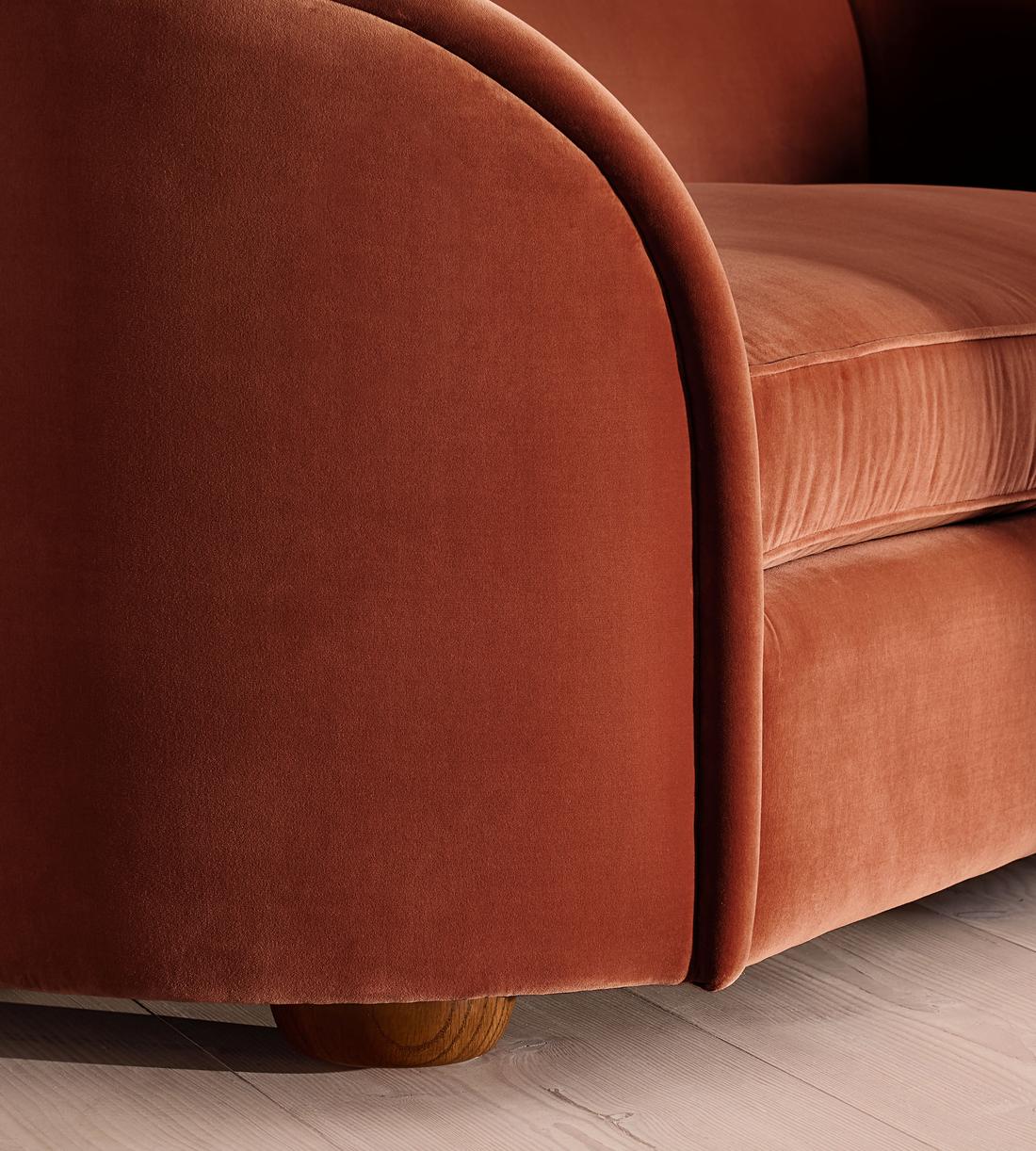 Conall Three Seater Sofa - Velvet - Rust - US - Images - Image 5