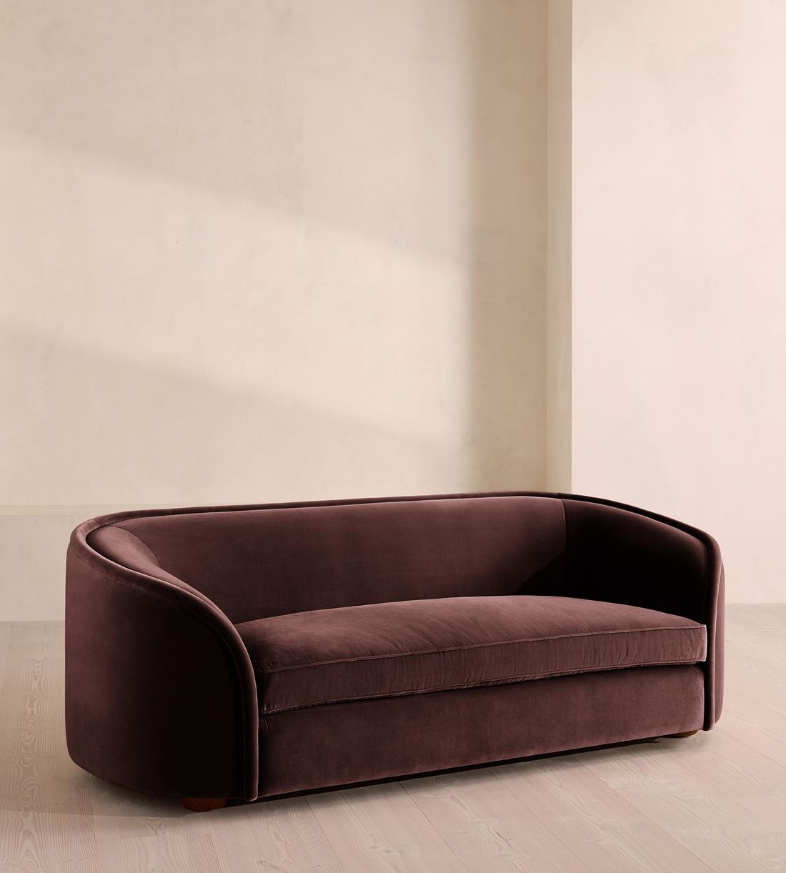 Conall Three Seater Sofa - Velvet - Aubergine - UK - Listing - Image 1
