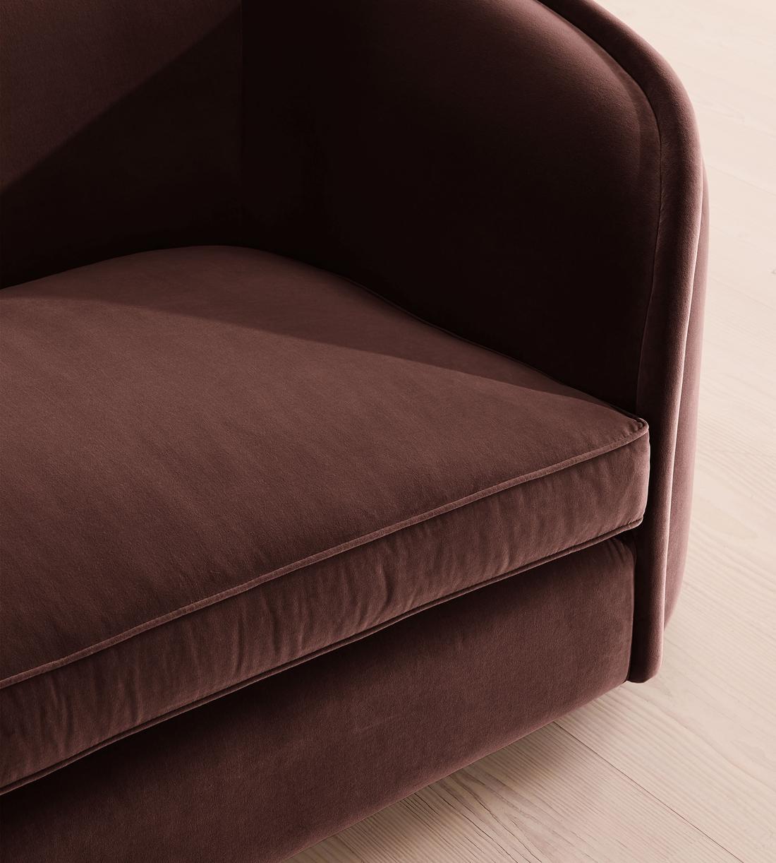 Conall Three Seater Sofa - Velvet - Aubergine - UK - Images - Image 5