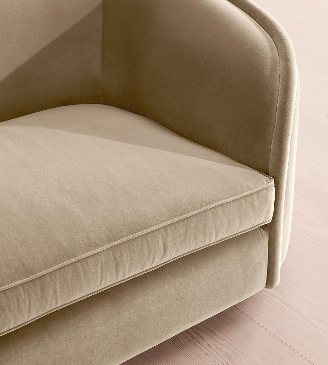 Conall Three Seater Sofa - Velvet - Oyster - UK - Images - Image 5