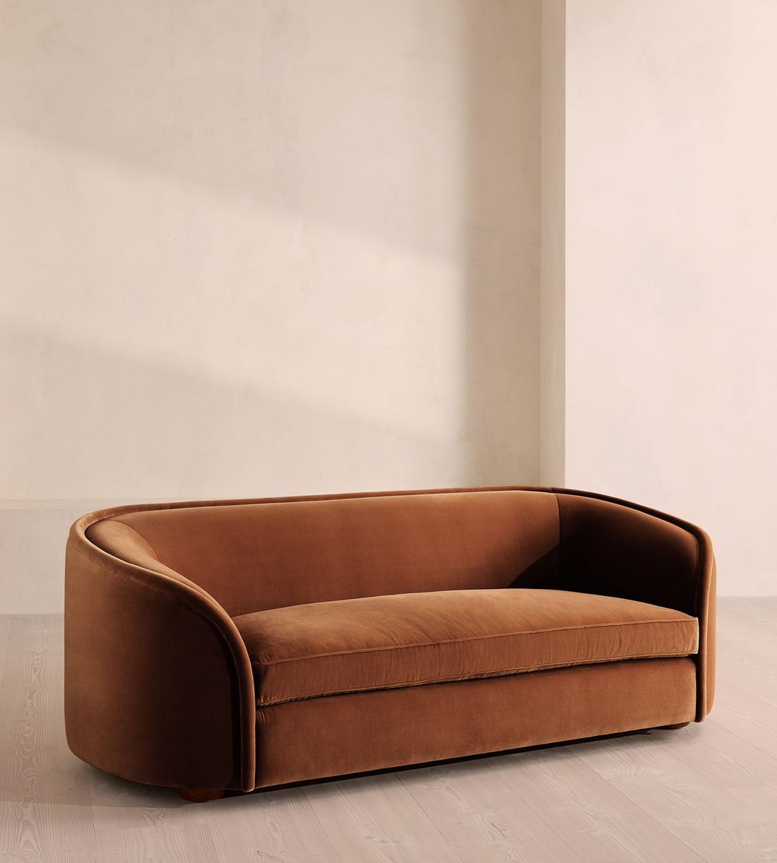 Conall Three Seater Sofa - Velvet - Cinnamon - UK - Listing - Image 1
