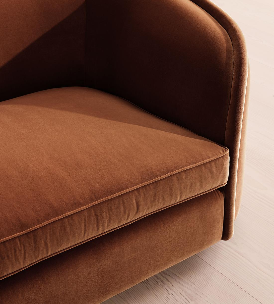 Conall Three Seater Sofa - Velvet - Cinnamon - UK - Images - Image 5