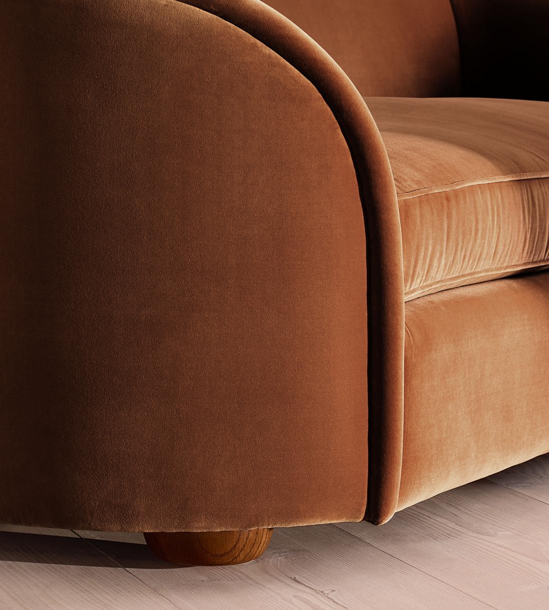 Conall Three Seater Sofa - Velvet - Cinnamon - UK - Images - Image 6