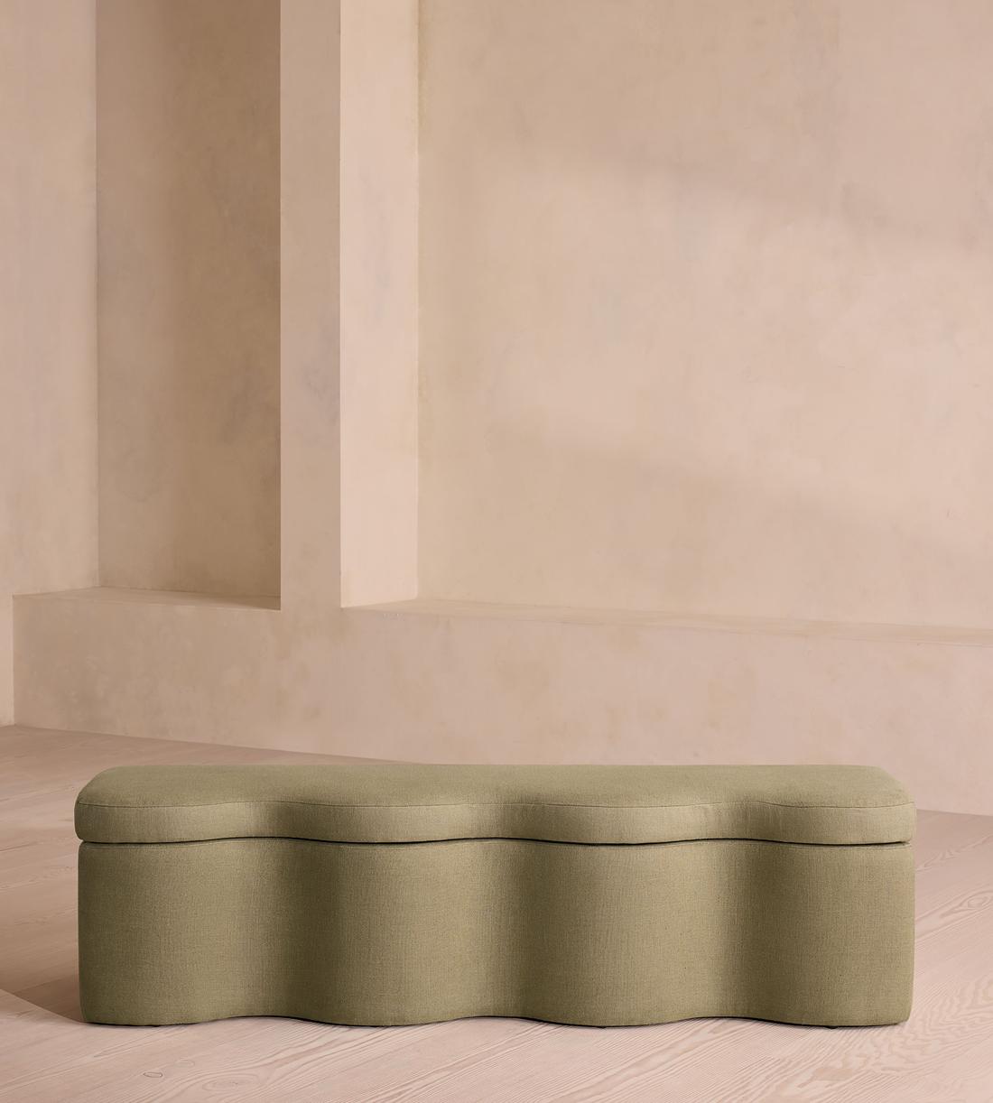 Eli Storage Bench - Linen - Sage - Listing - Image 3