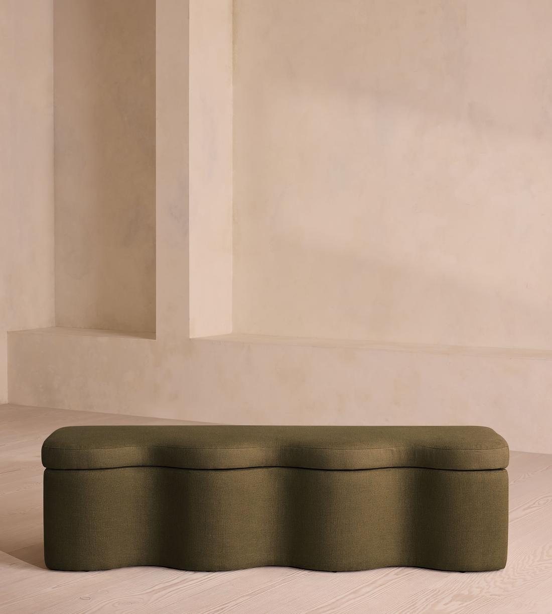 Eli Storage Bench - Linen - Olive - Listing - Image 2