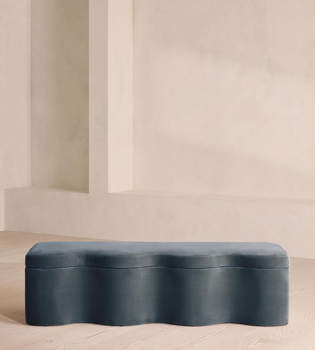 Eli Storage Bench - Velvet - Grey Blue - US - Listing - Image 1