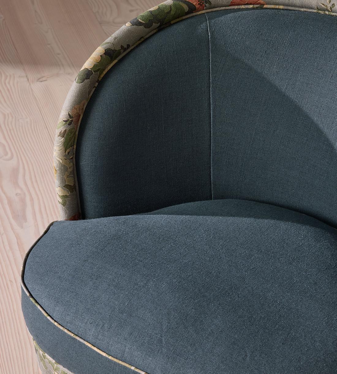 Blair Tub Armchair - Skylar Print - Prussian Blue Linen - UK - Images - Image 6