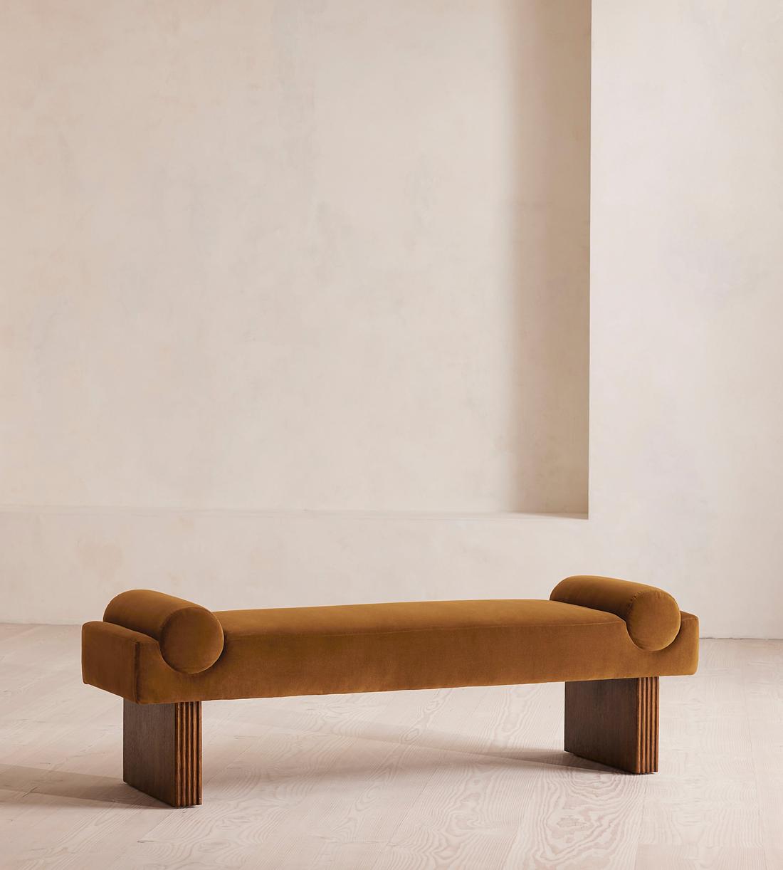 Esther Bench - Velvet - Mustard - US - Listing - Image 1