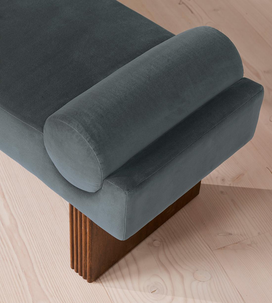 Esther Bench - Velvet - Grey Blue - US - Images - Image 4