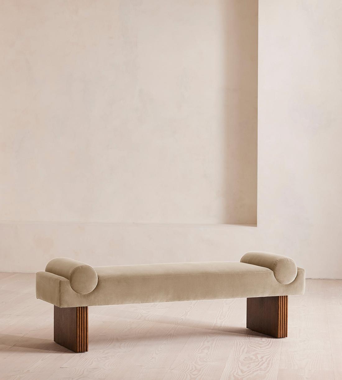 Esther Bench - Velvet - Oyster - UK - Listing - Image 1