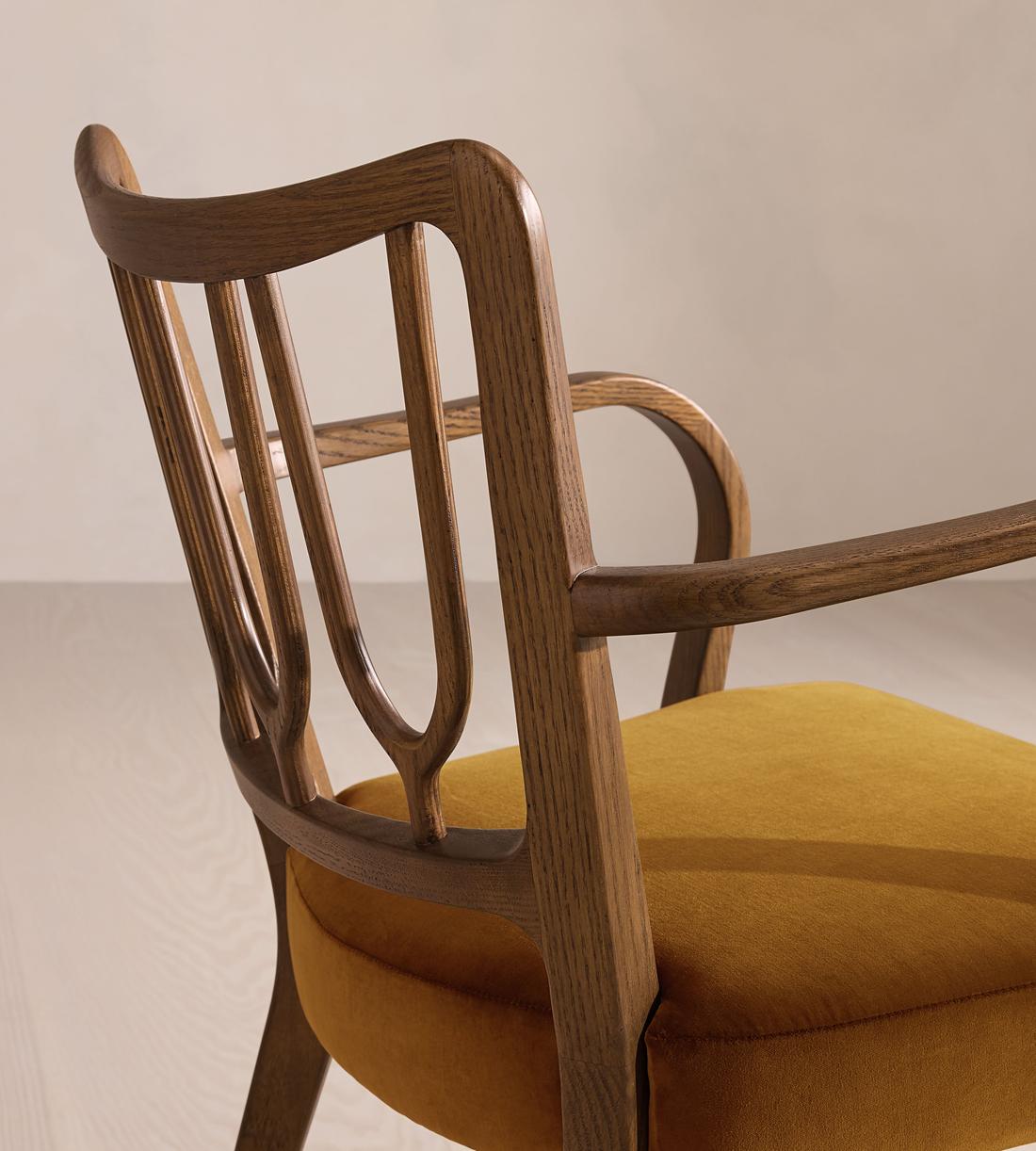 Leonie Armed Dining Chair - Velvet - Mustard - UK - Images - Image 5