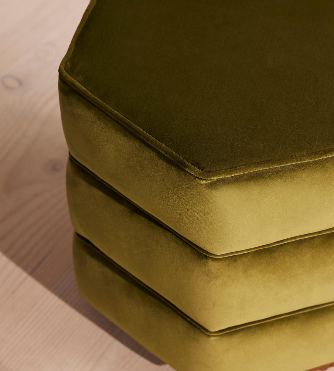 Lyla Footstool - Velvet - Olive - Images - Image 3