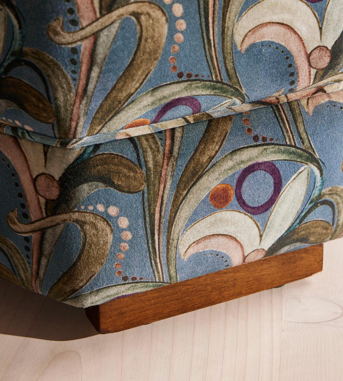 Lyla Footstool - Obie Printed Velvet - Multi - US - Images - Image 4