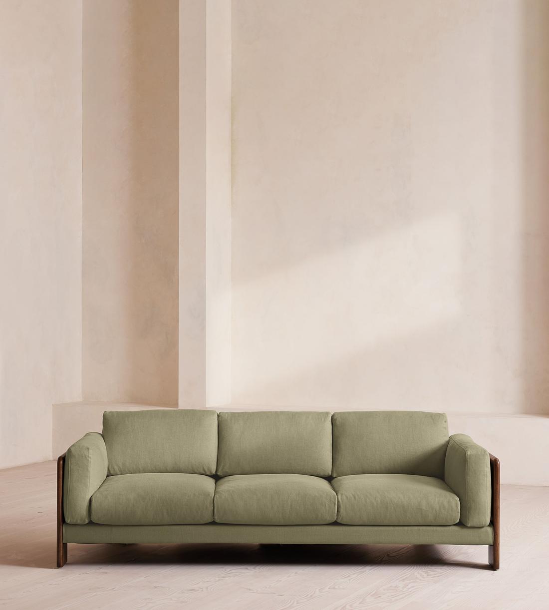 Marcia Three Seater Sofa - Linen - Sage - Listing - Image 1