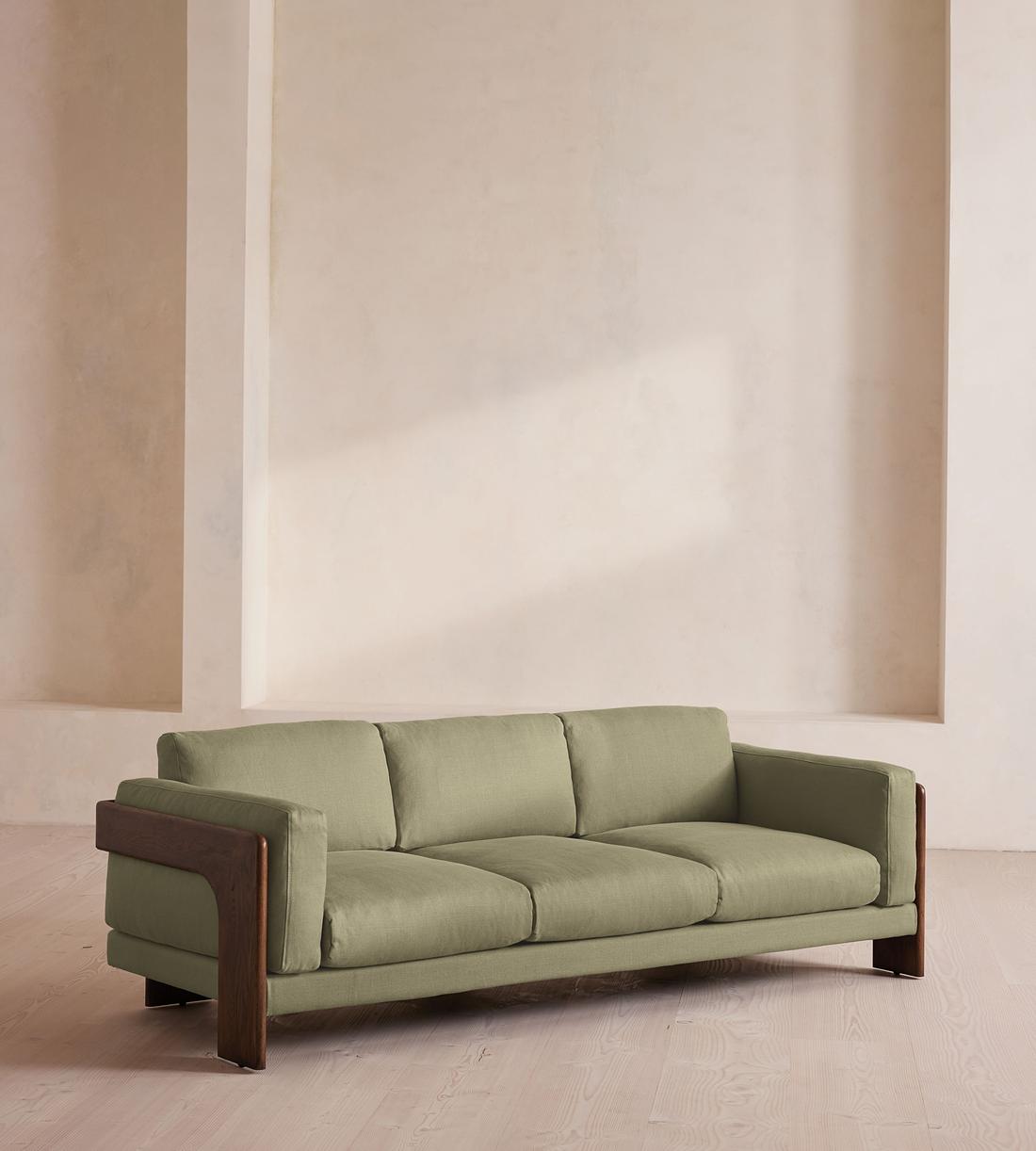 Marcia Three Seater Sofa - Linen - Sage - Listing - Image 2