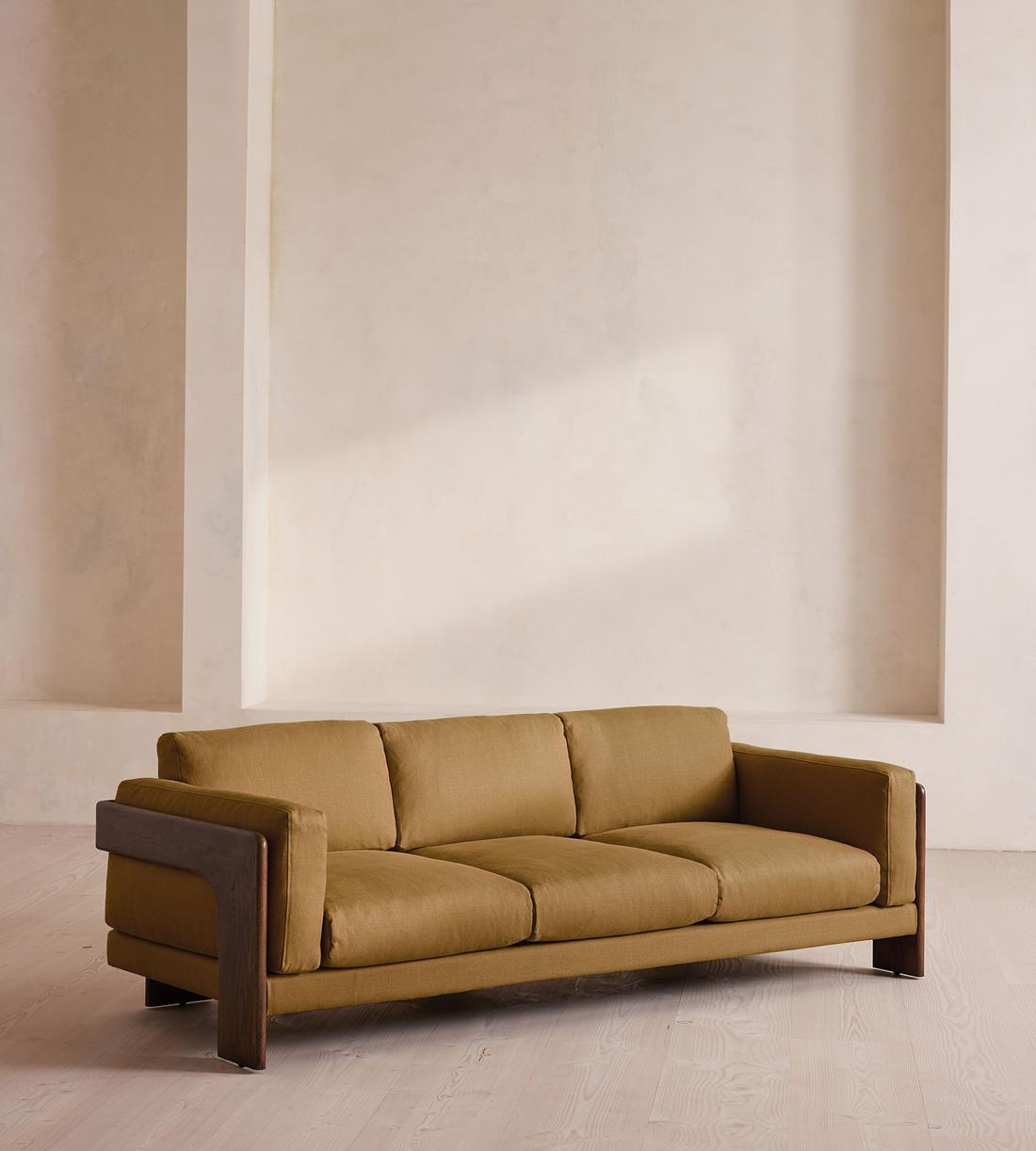 Marcia Three Seater Sofa - Linen - Ochre - Listing - Image 2