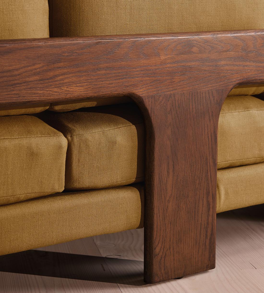 Marcia Three Seater Sofa - Linen - Ochre - Images - Image 5